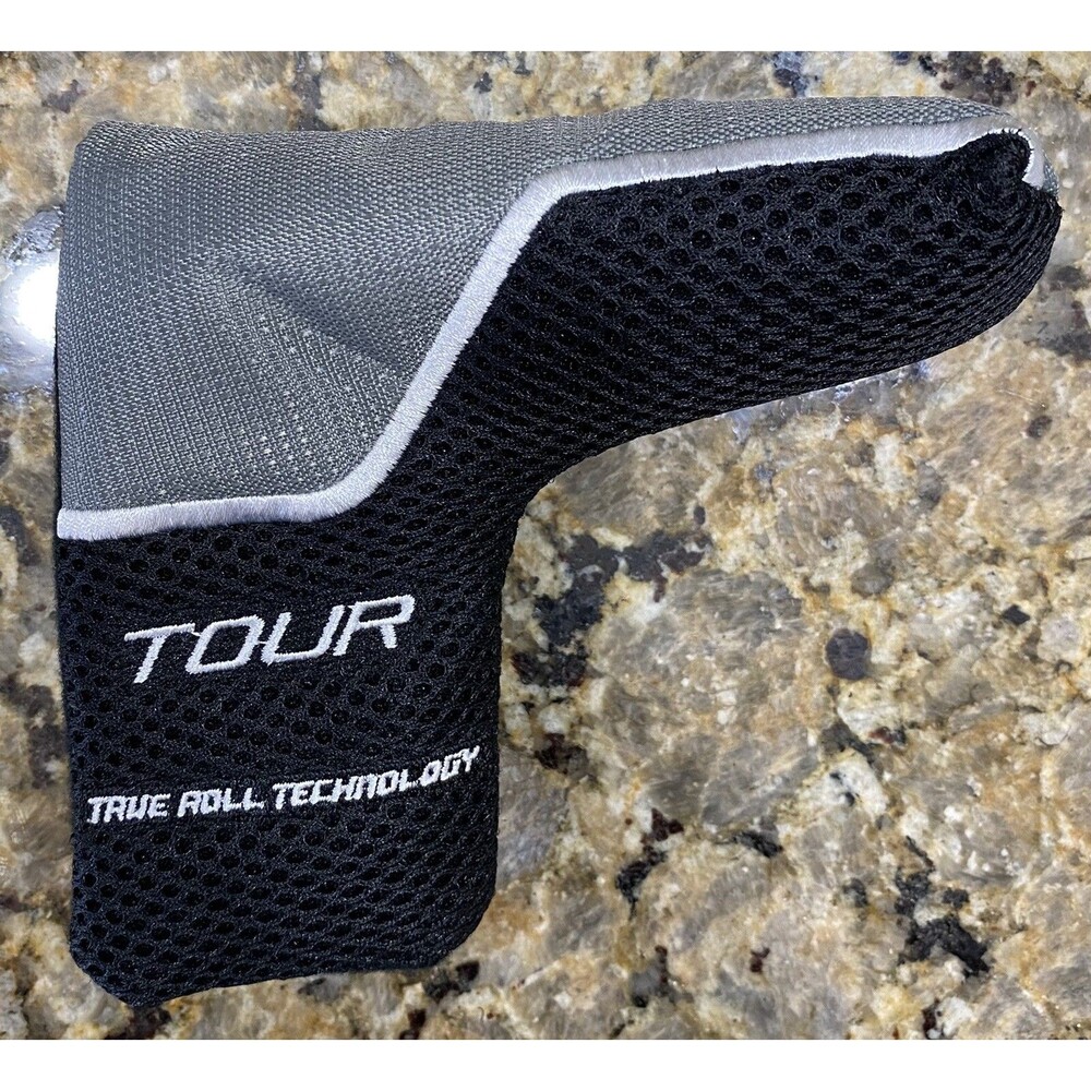 TOP FLITE TOUR True Roll Tech Blade Putter Head Cover Golf Club Black Grey New